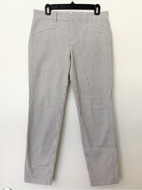 GAP Skinny Ankle Pants Gray Pinstripe Zip Front, Size 6